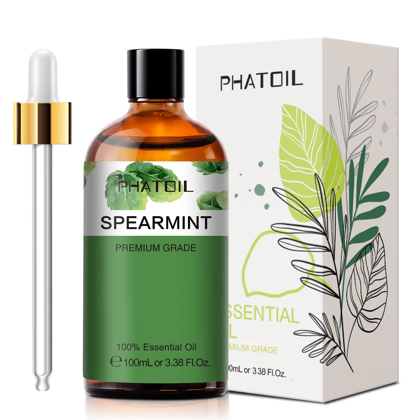 Spearmint Essential Oil 100ml | PHATOIL Pure Aromatherapy for Diffuser, DIY Crafts