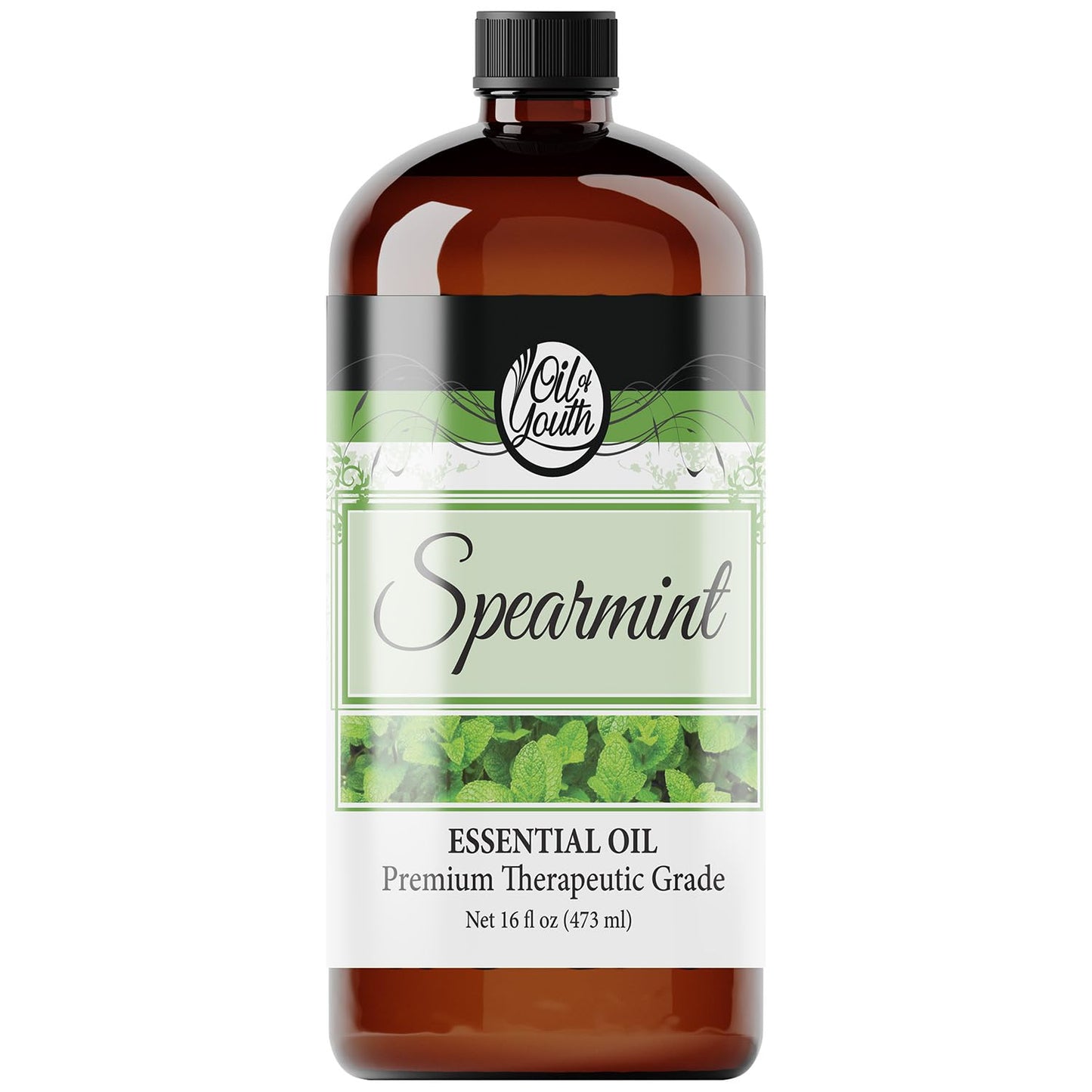 Oil of Youth Spearmint Essential Oil 16oz – Pure Spearmint for Skin Therapy & Aromatherapy