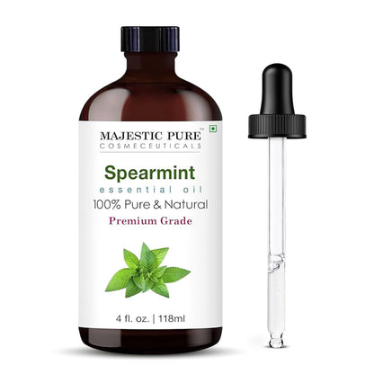 Majestic Pure Spearmint Essential Oil - 4 Fl Oz (Glass Dropper) - 100% Pure & Natural