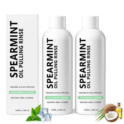 2Pcs Spearmint Oil Pulling Rinse – Whitening Teeth & Fresh Breath