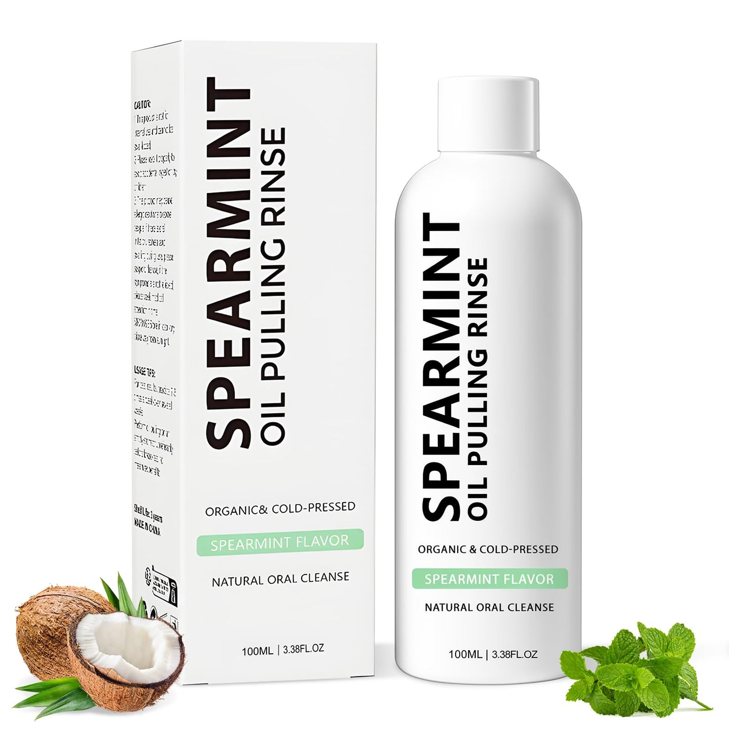 Spearmint Oil Pulling Rinse | Cold-Pressed Coconut Oil for Teeth & Fresh Breath