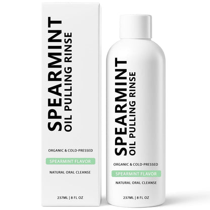 Spearmint Oil Pulling Rinse – Organic Coconut Oil Mouthwash 237ml