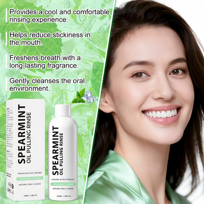 Spearmint Oil Pulling Rinse | Cold-Pressed Coconut Oil for Teeth & Fresh Breath