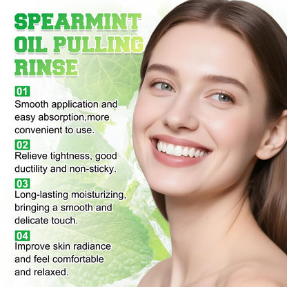 Spearmint Oil Pulling Rinse | Cold-Pressed Coconut Oil for Teeth & Fresh Breath