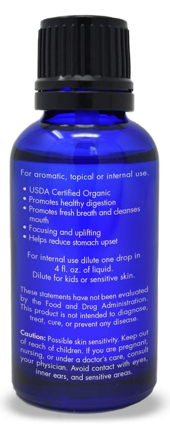 Organic, Spearmint Oil, Food, Grade, for Facial Hair, PCOS, Hair Removal – 100% Pure, Therapeutic, Spearmint Essential Oil, by Zongle Therapeutics, 1 OZ