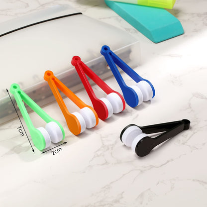 30Pcs Mini Eyeglasses Cleaner Brushes – Microfiber Clip Cleaning Tool, 5 Colors