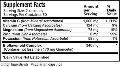 Spectra-Scorb Vitamin C from Mineral Ascorbates – Daily Manufacturing | 1,000 mg Vitamin C + Bioflavonoid Complex