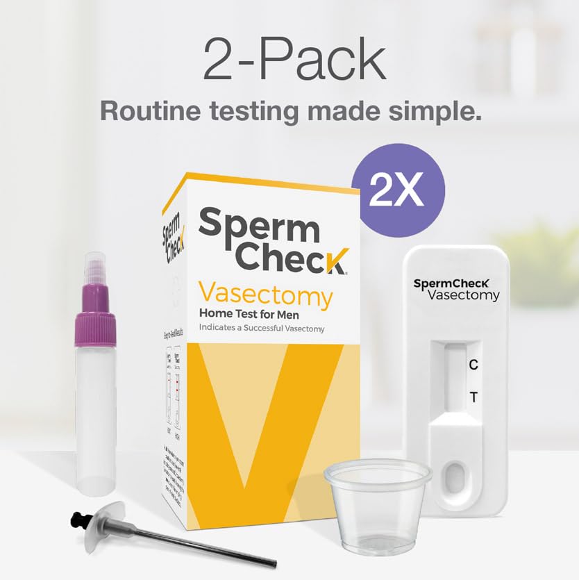 SpermCheck Vasectomy Home Test Kit – 2 Pack, FDA Cleared, 98% Accuracy