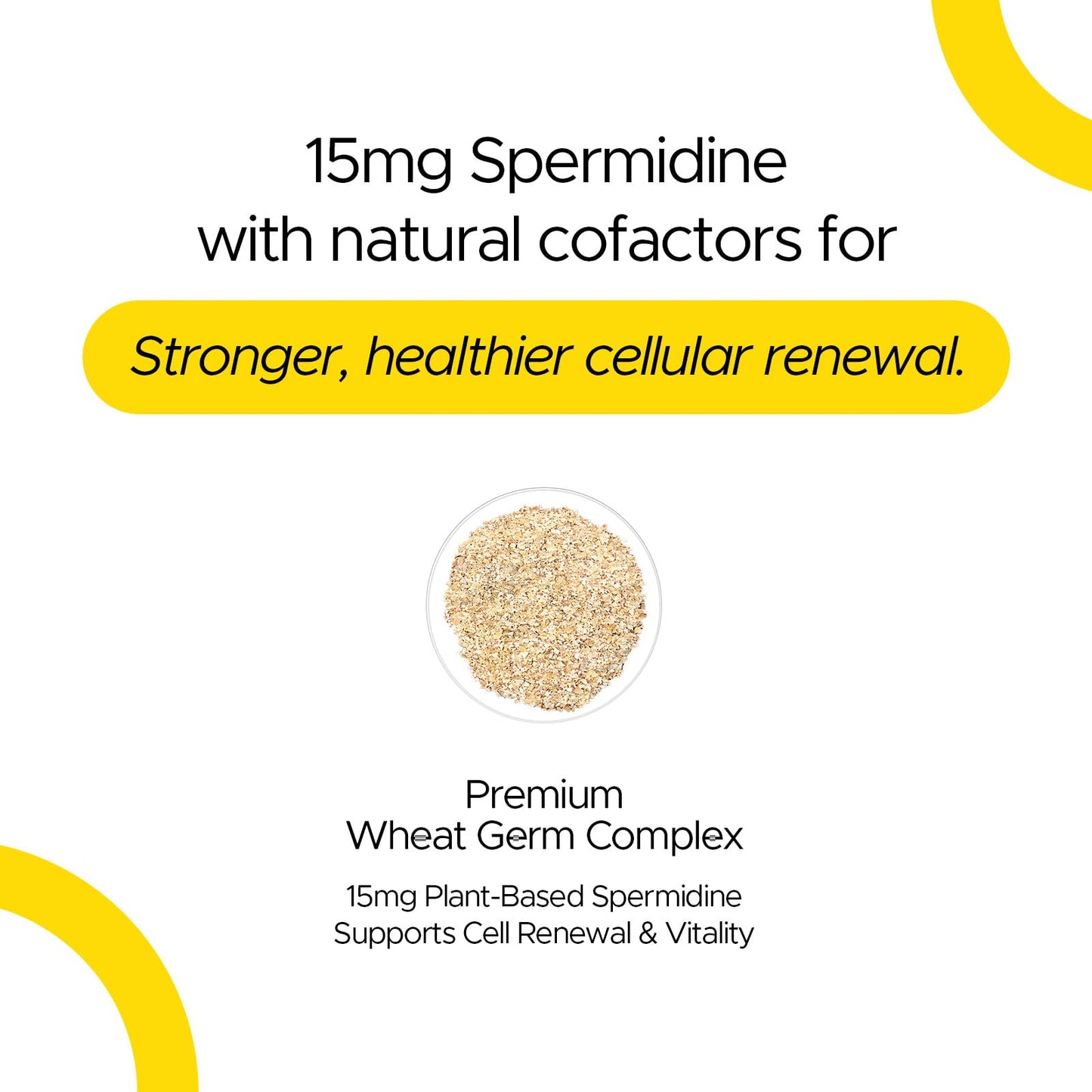 Spermidine 90 Capsules – Pure 15 mg per Serving for Energy Support, Cellular Vitality & Arginine, 45 Servings per Bottle