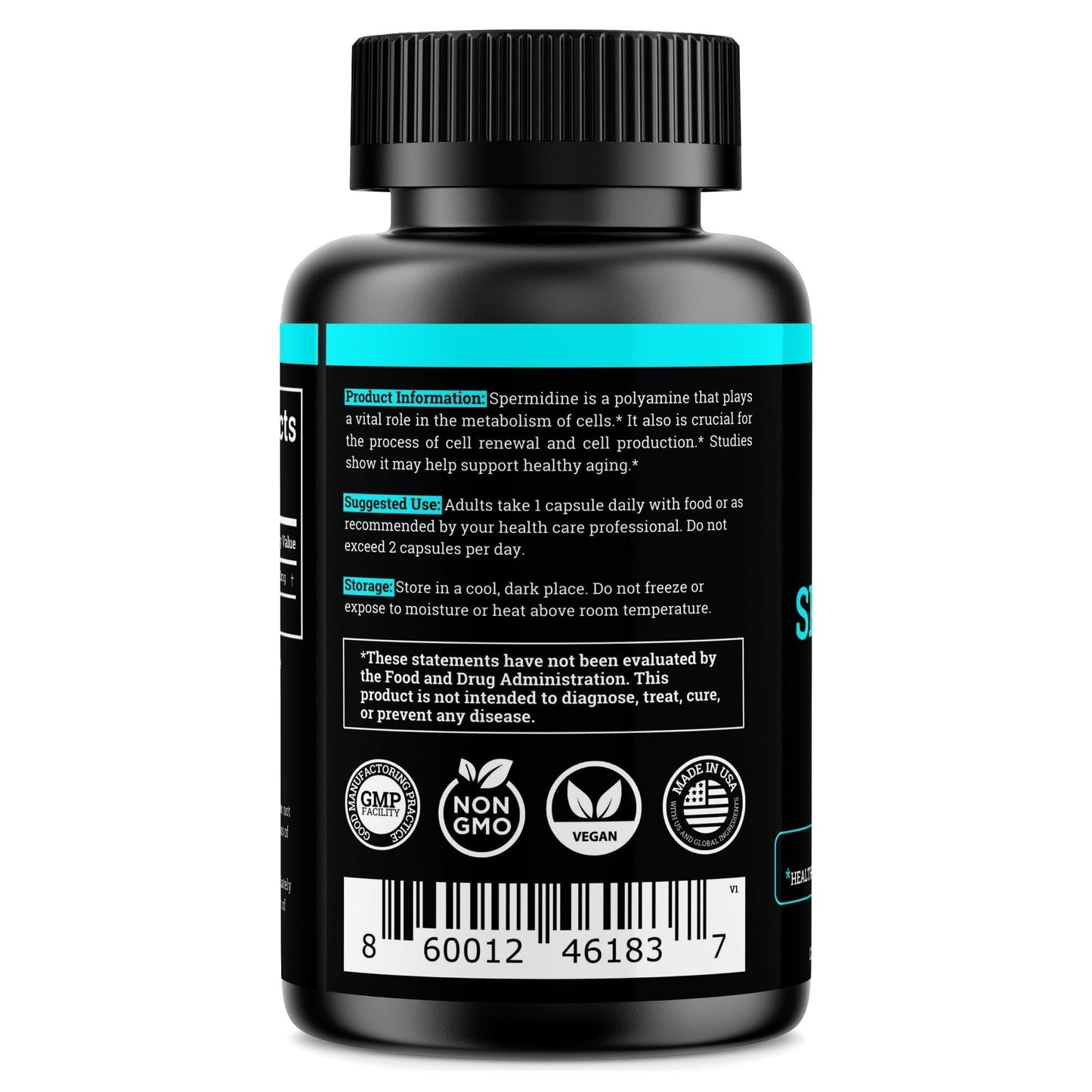 Spermidine Supplement 1440mg – 99% Pure, 4 Months Supply for Cellular Health