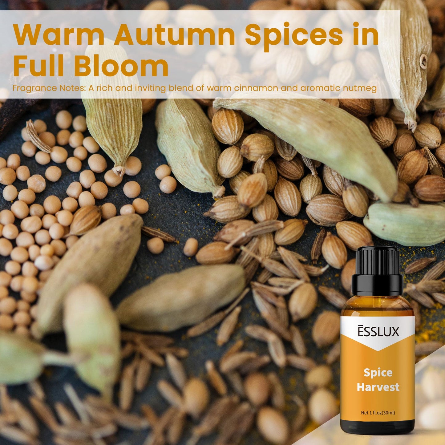 Spice Harvest Fragrance Oil 30 ml – ESSLUX Aromatherapy for Diffusers, Candles & Soaps