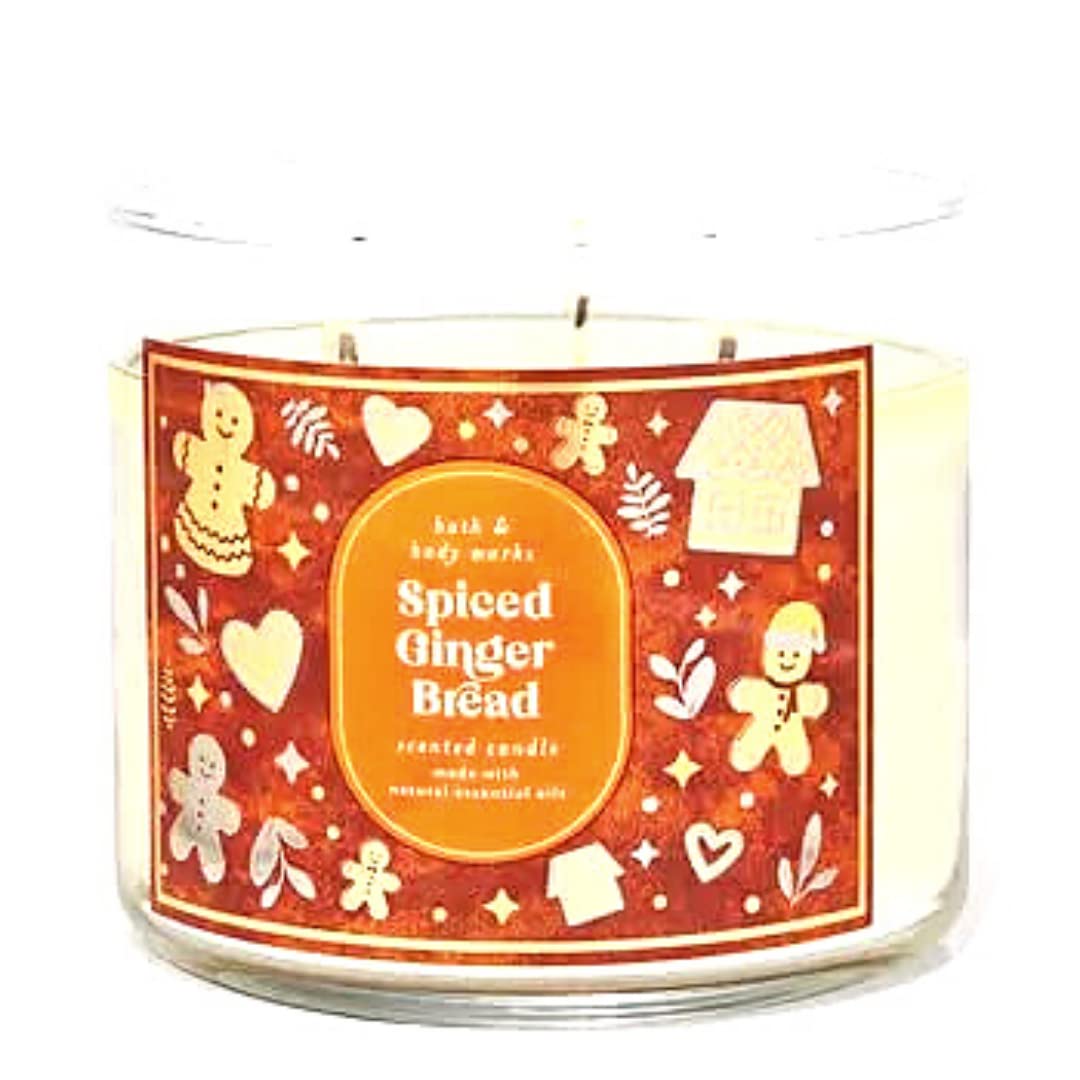 Bath & Body Works White Barn 3-Wick Candle with Essential Oils – Spiced Gingerbread | 14.5 oz