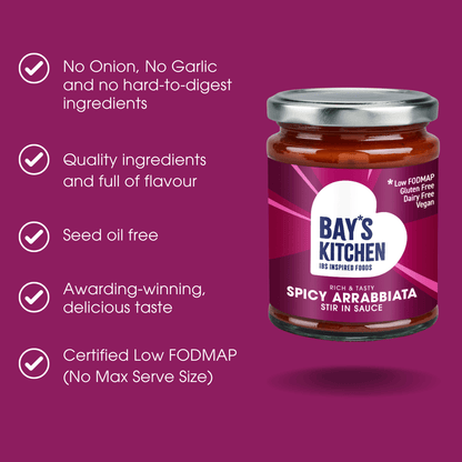 Spicy Arrabbiata Stir-in Sauce 260g – Low FODMAP, Gluten Free & Vegan