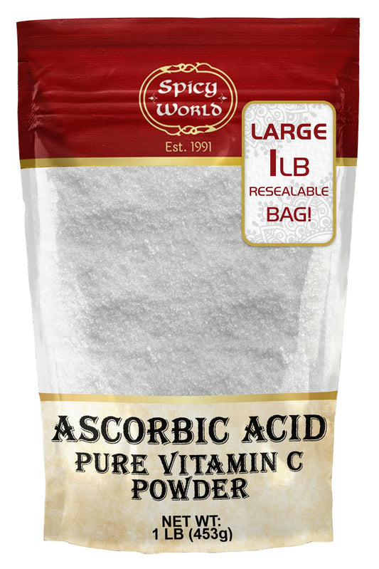 Spicy World Ascorbic Acid 1 lb – Pure Vitamin C Powder (USP, Food Grade) BritishVita | Premium UK Vitamins & Wellness Supplements