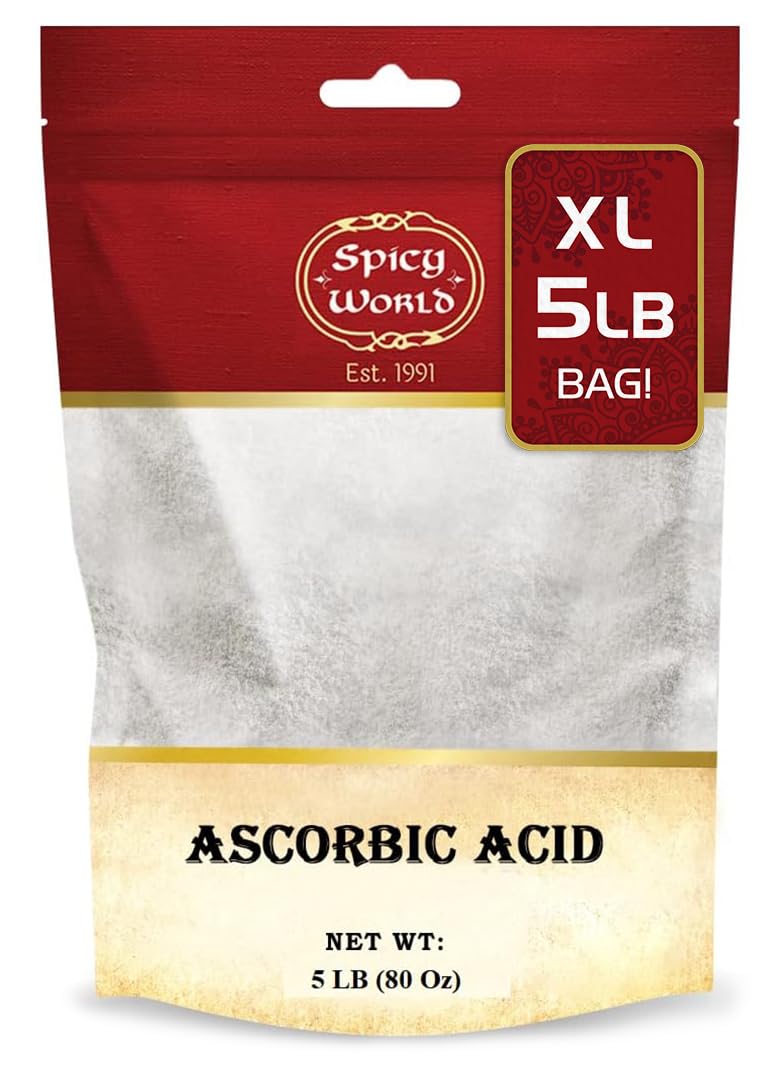 Spicy World Vitamin C Powder 5 lb (Ascorbic Acid) USP | Bulk Dietary Supplement