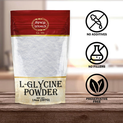 Spicy World L-Glycine Powder 14oz – Pure, Non-GMO Amino Acid