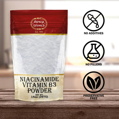 Spicy World Niacinamide Vitamin B3 Powder 14oz (400g) – Flush-Free