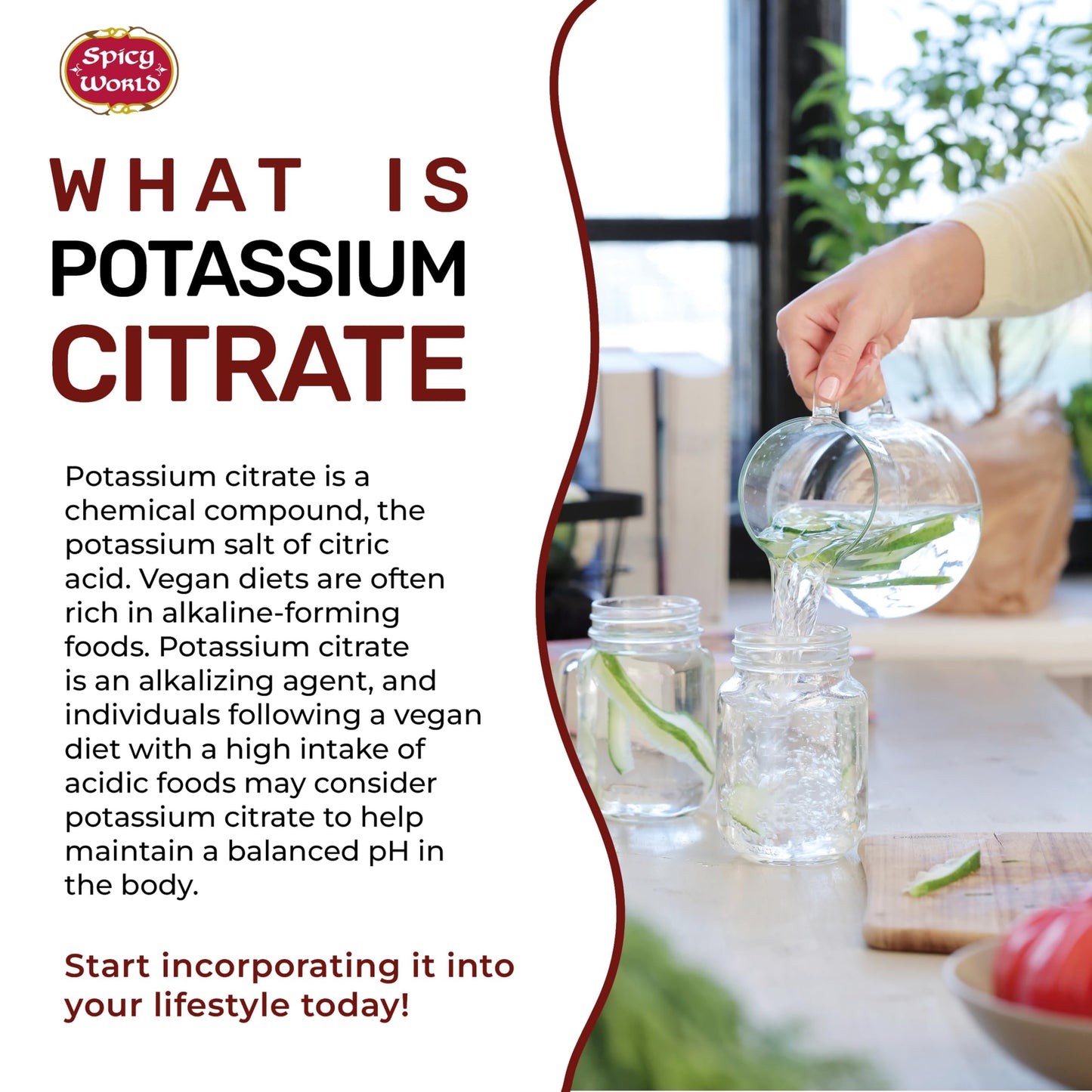 Spicy World Potassium Citrate Powder 8 oz - Pure, Vegan, Food Grade
