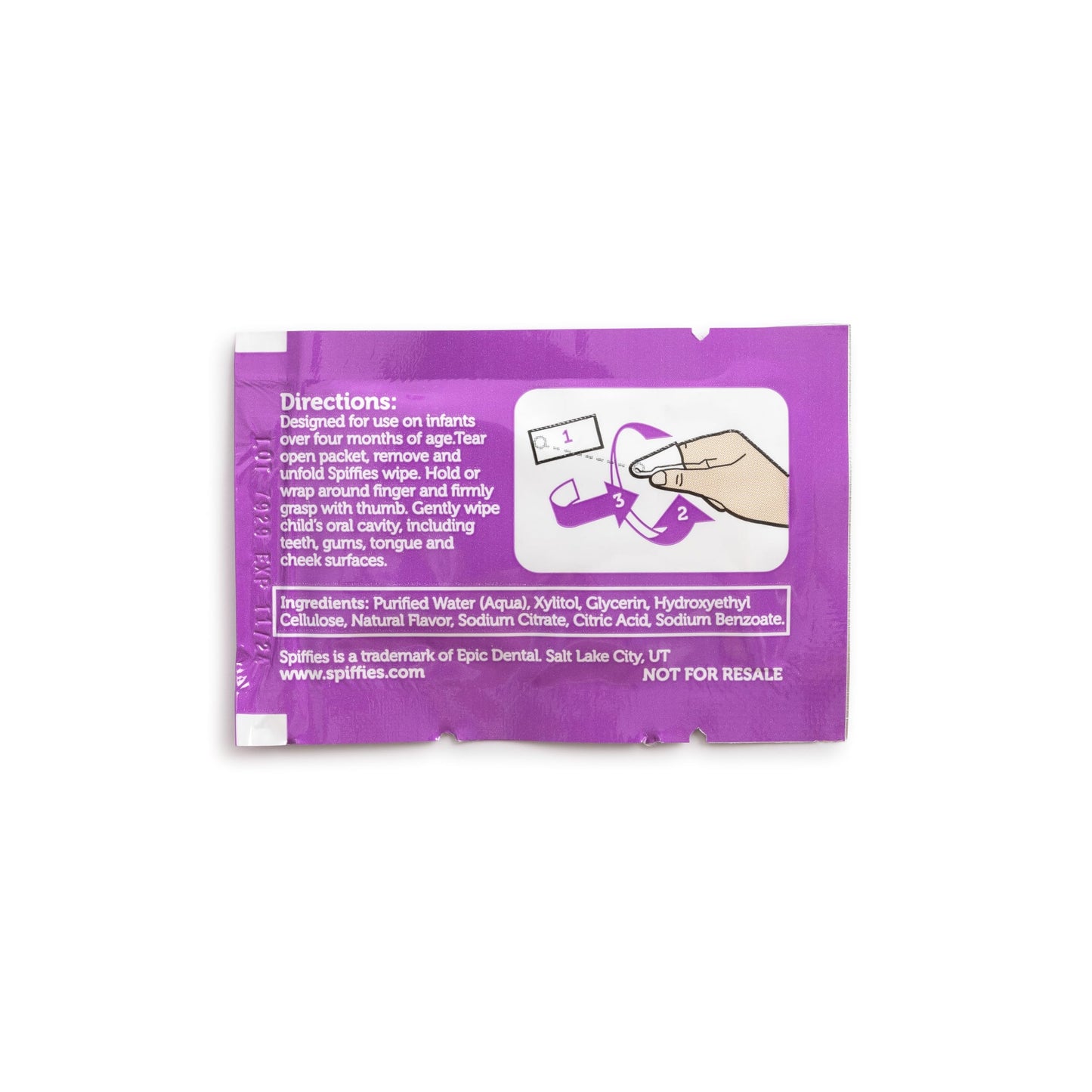 Spiffies Baby Teeth Wipes - Grape Flavor, Xylitol Dental Wipes for Teething Relief & Cleaning (20 Count, 3 Pack)