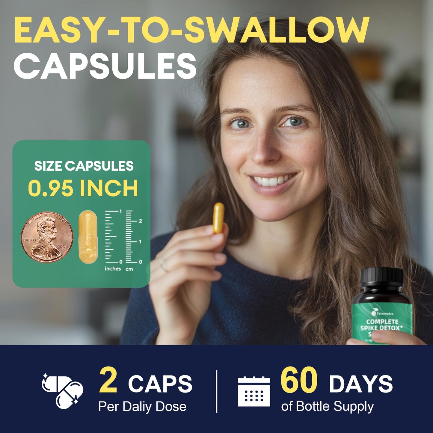 Spike Protein Detox Capsules – 8000 FU Nattokinase, Bromelain & Curcumin, 13-in-1 Immune Support