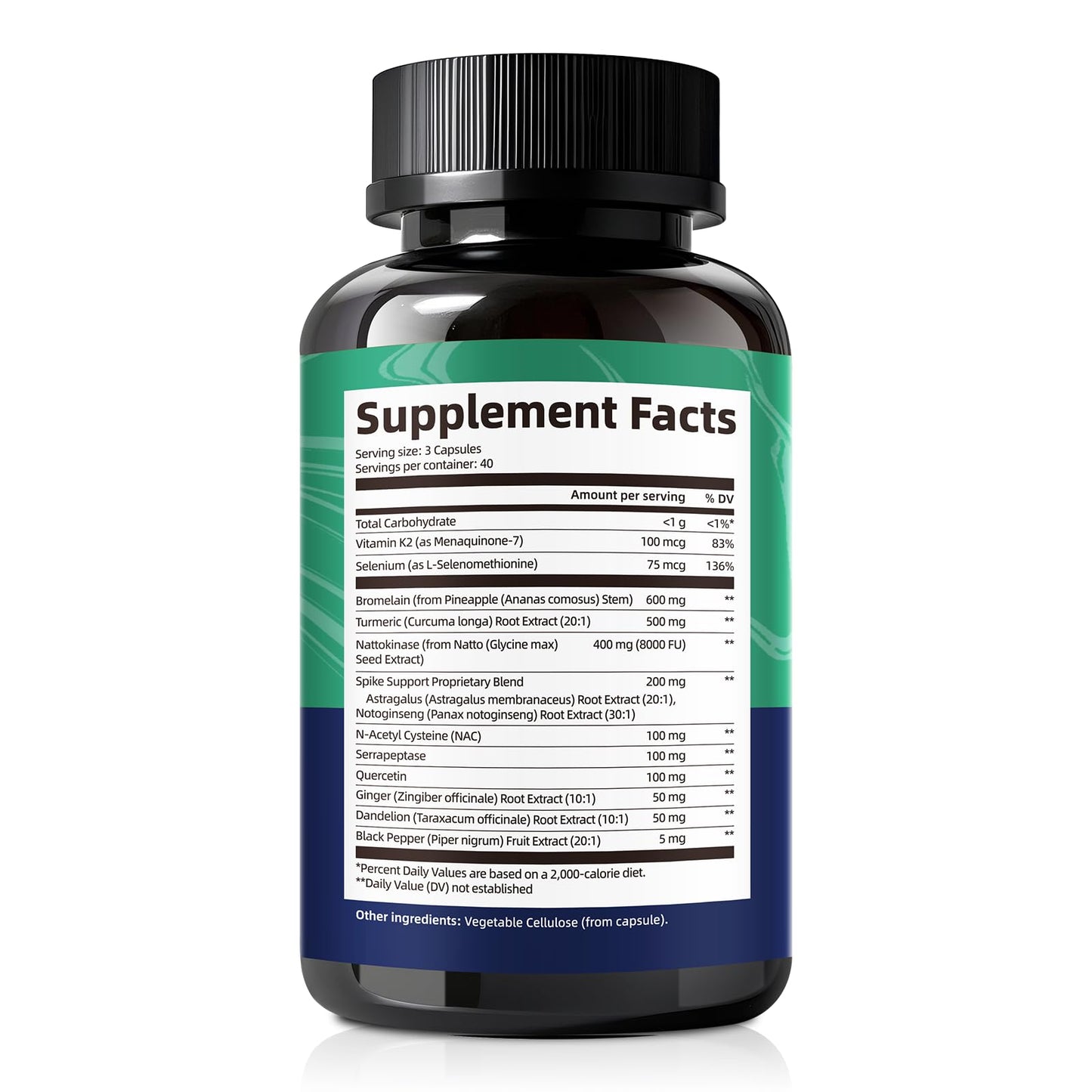 Spike Protein Detox Capsules – 8000 FU Nattokinase, Bromelain & Curcumin, 13-in-1 Immune Support