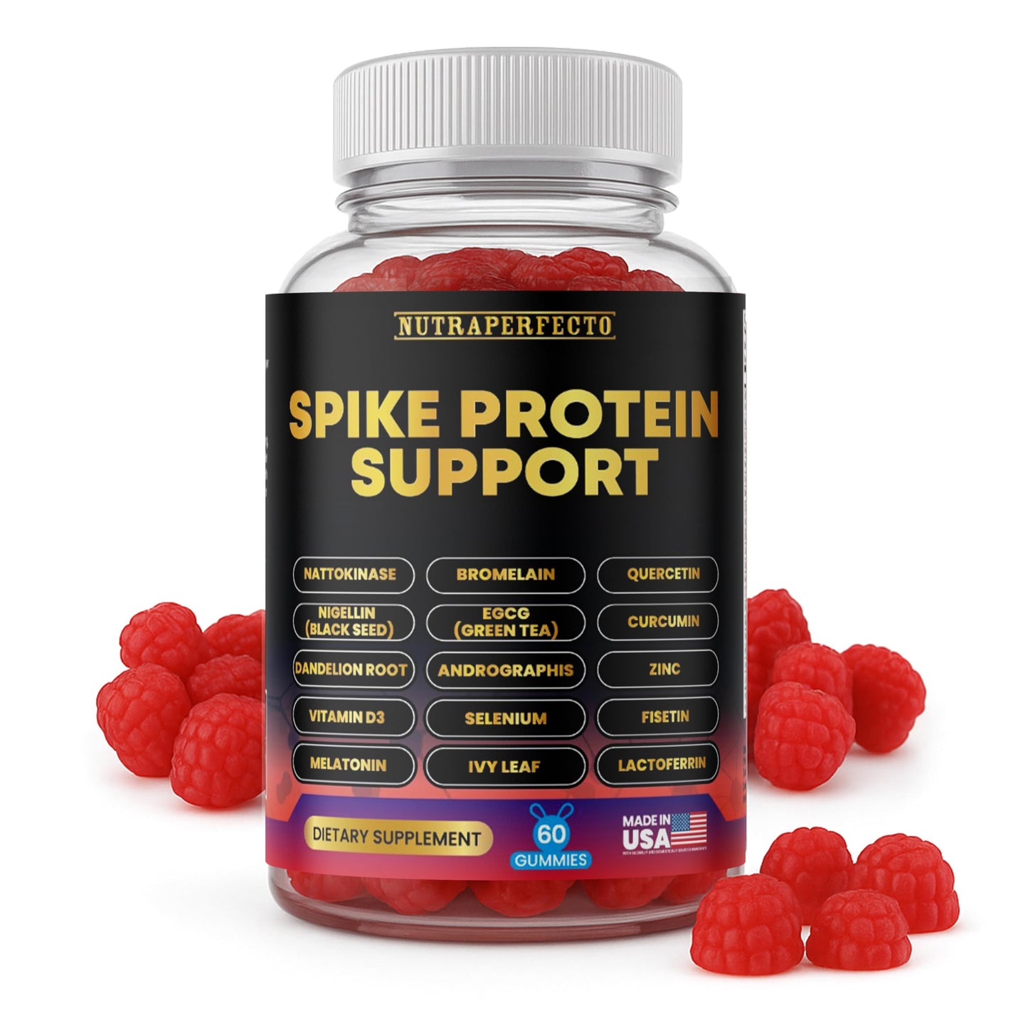Spike Protein Detox Gummies – Nattokinase, Bromelain, Quercetin & Zinc