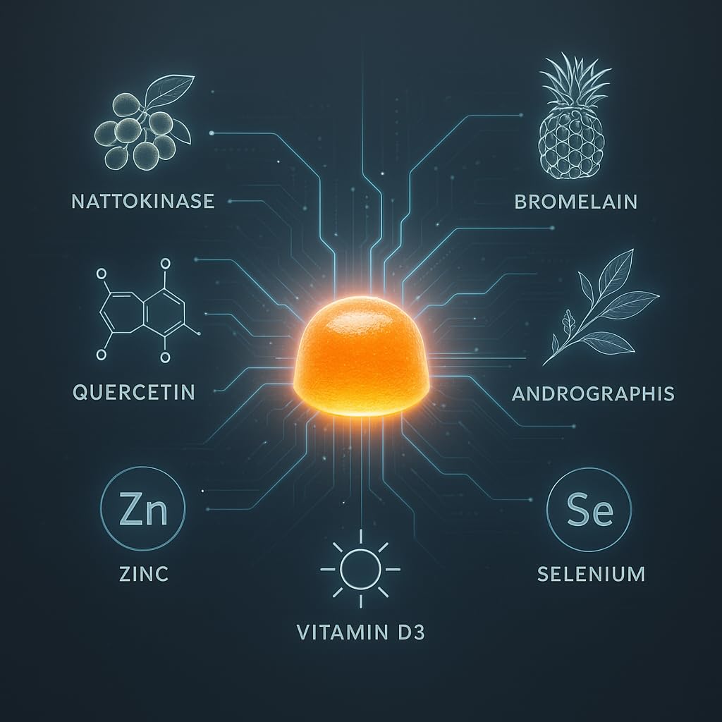 Spike Protein Detox Gummies – Nattokinase, Bromelain, Quercetin & Zinc