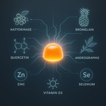 Spike Protein Detox Gummies – Nattokinase, Bromelain, Quercetin & Zinc