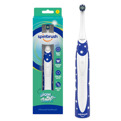 Spinbrush Kids Electric Toothbrush – Glow in the Dark, Battery-Powered