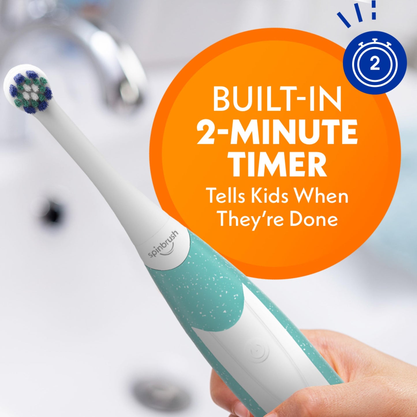 Spinbrush Kids Electric Toothbrush – Shimmery Sparkle, Battery-Powered