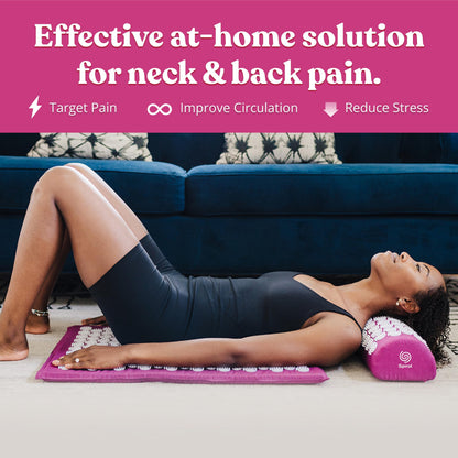 Spirol Acupressure Mat & Pillow Set – Back, Neck & Shoulder Pain Relief