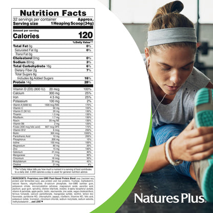 NaturesPlus SPIRU-TEIN Shake Banana - Plant-Based Protein Powder (2.4 lb, 32 servings)