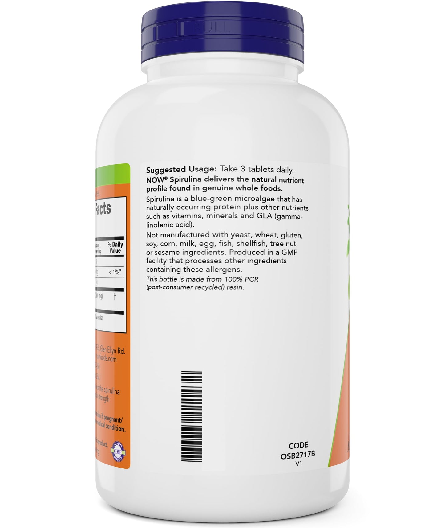 NOW Foods Organic Spirulina 1000mg Tablets – 300 Count, Non-GMO