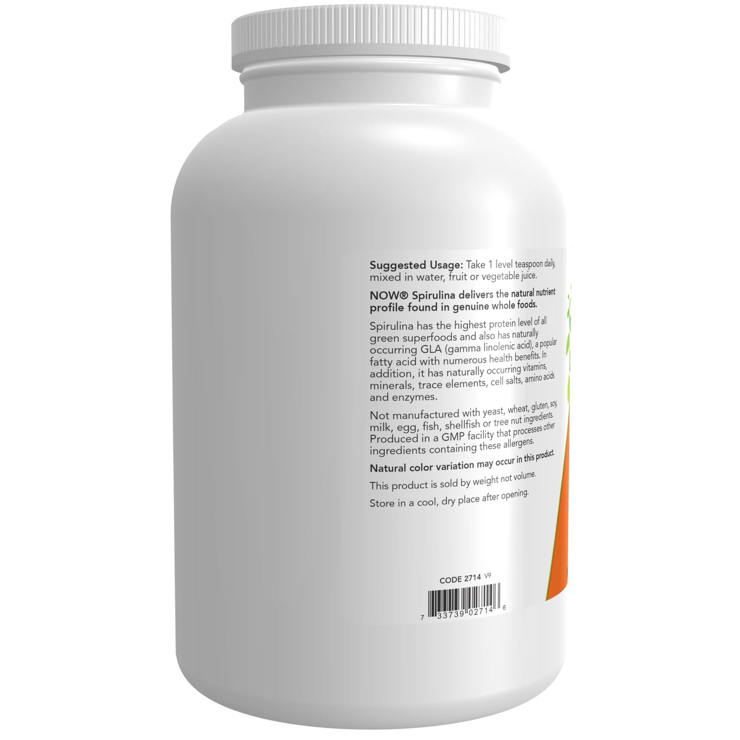 NOW Foods Organic Spirulina Powder – High Protein, Beta-Carotene, B-12, 1 lb