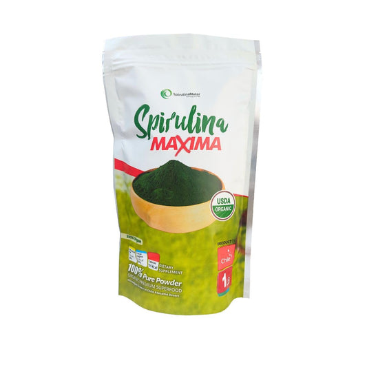SpirulinaMater Spirulina Powder – USDA Organic, Atacama Desert | Energizing, Nutrient-Dense, Digestive Wellness – 1 lb BritishVita | Premium UK Vitamins & Wellness Supplements