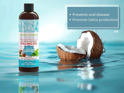 Coconut Mint Pulling Oil Mouthwash 237ml - Ayurvedic, Alcohol & Fluoride Free