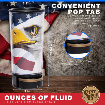 Spit Bud American Eagle Spittoon Cup – 8oz Portable Dip Cup, Made in USA