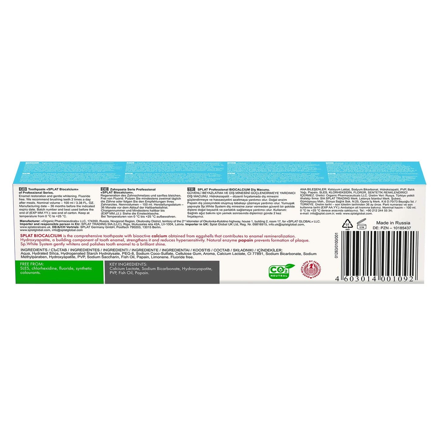 SPLAT Professional Series Toothpaste - Bioactive Calcium for Enamel Restoration & Sensitivity