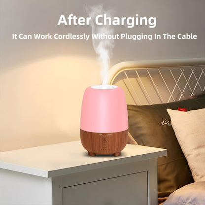 SPLITSKY 150ML Rechargeable Essential Oil Diffuser – Cordless, USB-C, 7-Color LED, 7h Run Time