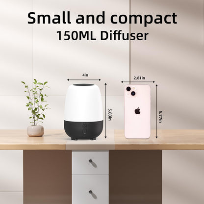 SPLITSKY 150ML Rechargeable Essential Oil Diffuser | 7-Hour Runtime, Cordless, 7-Color LEDs (Black)