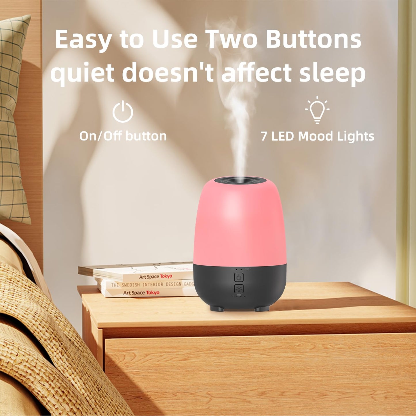 SPLITSKY 150ML Rechargeable Essential Oil Diffuser | 7-Hour Runtime, Cordless, 7-Color LEDs (Black)