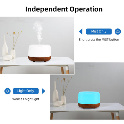 SPLITSKY 300ML Essential Oil Diffuser | Quiet 8H Run, 7-Color LED, Remote