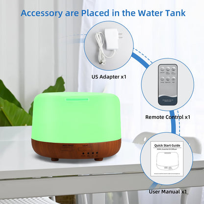 SPLITSKY 300ML Essential Oil Diffuser | Quiet 8H Run, 7-Color LED, Remote