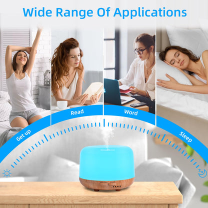 SPLITSKY Aromatherapy Essential Oil Diffuser | 300ml, Remote, 7-Color LED, Quiet Humidifier