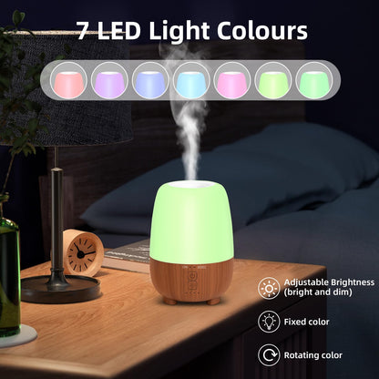 SPLITSKY 150ML Rechargeable Essential Oil Diffuser – Cordless, USB-C, 7-Color LED, 7h Run Time