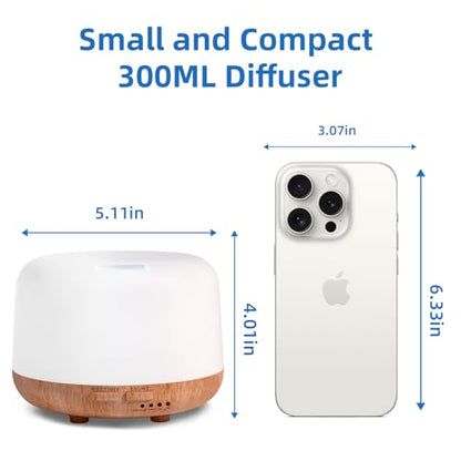 SPLITSKY Aromatherapy Essential Oil Diffuser | 300ml, Remote, 7-Color LED, Quiet Humidifier