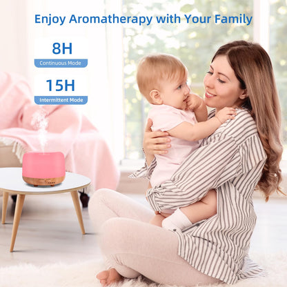 SPLITSKY Aromatherapy Essential Oil Diffuser | 300ml, Remote, 7-Color LED, Quiet Humidifier