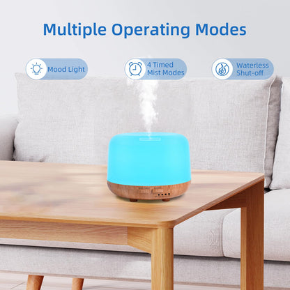 SPLITSKY Aromatherapy Essential Oil Diffuser | 300ml, Remote, 7-Color LED, Quiet Humidifier