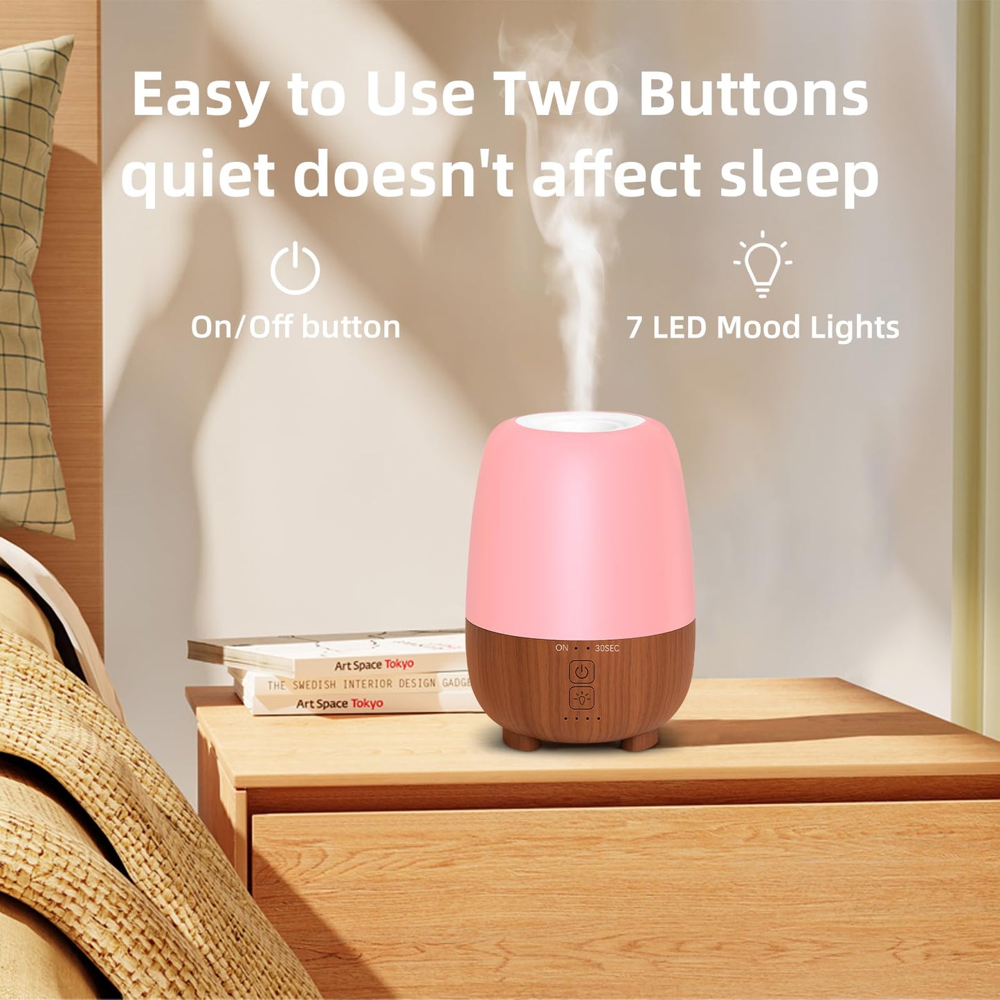 SPLITSKY 150ML Rechargeable Essential Oil Diffuser – Cordless, USB-C, 7-Color LED, 7h Run Time