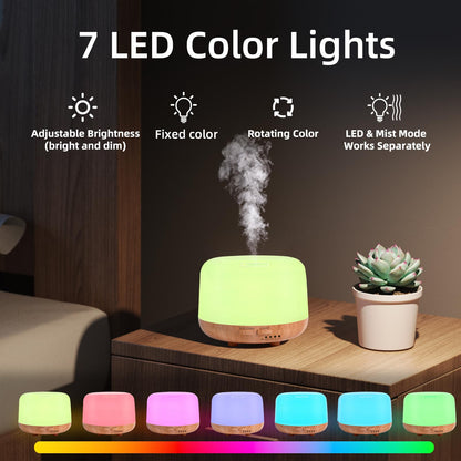 SPLITSKY Aromatherapy Essential Oil Diffuser | 300ml, Remote, 7-Color LED, Quiet Humidifier